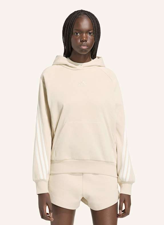 adidas ADIDAS KIT 3-STREIFEN HOODIE BEIGE/ WEISS