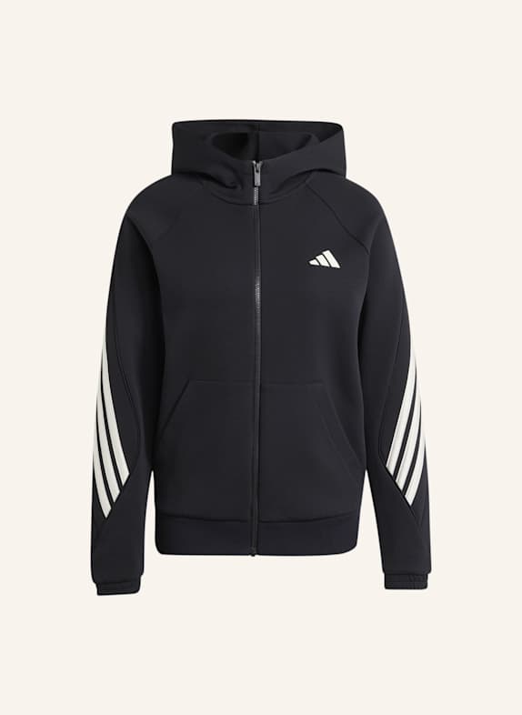 adidas STADIUM 3-STREIFEN KAPUZENJACKE, DURCHGEHENDER REISSVERSCHLUSS SCHWARZ