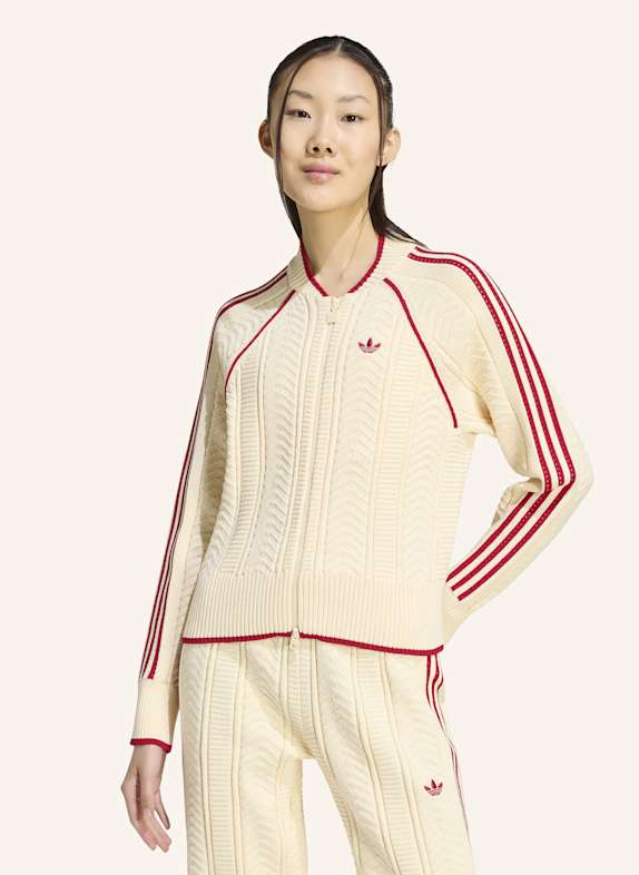 adidas Originals Strickjacke SST mit abnehmbarer Kapuze CREME/ ROT