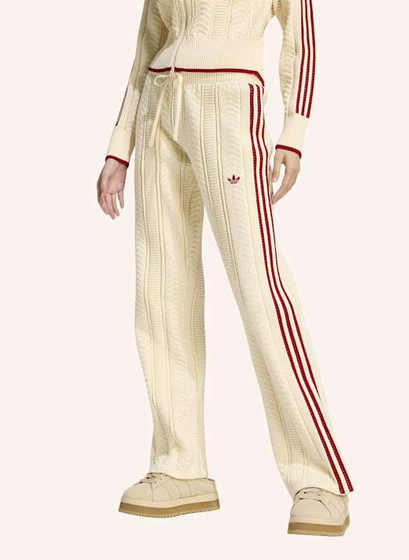 adidas Originals Strickhose SST WIDE LEG mit Galonstreifen CREME/ ROT