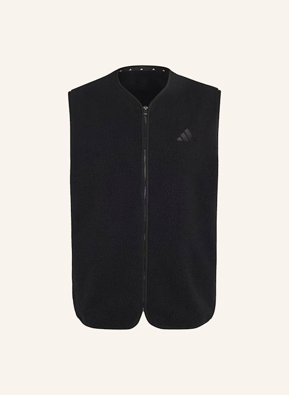 adidas CITY TECH 3-STREIFEN FLEECE-WESTE SCHWARZ