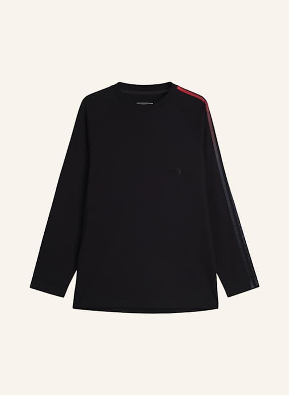 Y-3 Y-3 OVERSIZE LONGSLEEVE T-SHIRT MIT FARBVERLAUFSSTREIFEN SCHWARZ