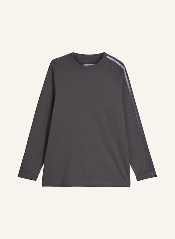 Y-3 Y-3 OVERSIZE LONGSLEEVE T-SHIRT MIT FARBVERLAUFSSTREIFEN GRAU