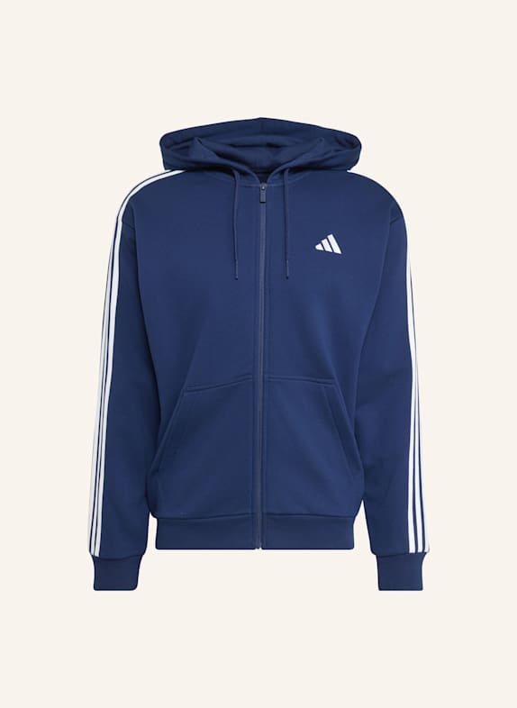 adidas ESSENTIALS 3-STREIFEN FRENCH TERRY KAPUZENJACKE WEISS