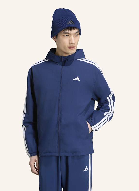 adidas ESSENTIALS 3-STREIFEN WOVEN WINDBREAKER WEISS