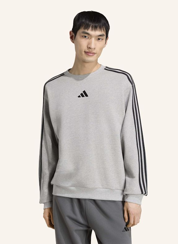 adidas ESSENTIALS 3-STREIFEN FRENCH TERRY SWEATSHIRT WEISS