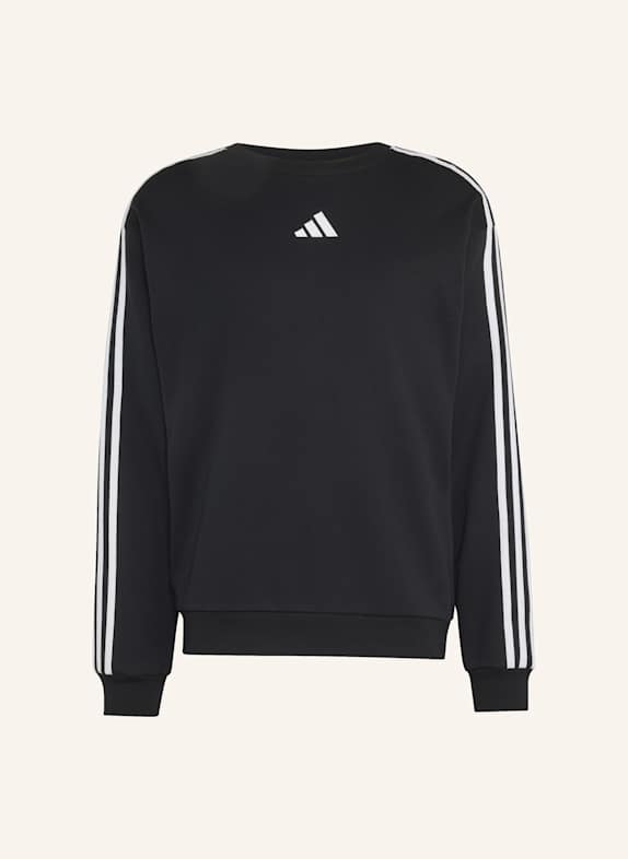 adidas ESSENTIALS 3-STREIFEN FRENCH TERRY SWEATSHIRT SCHWARZ/ WEISS