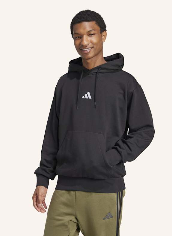 adidas ESSENTIALS FEELCOZY HOODIE SCHWARZ/ WEISS