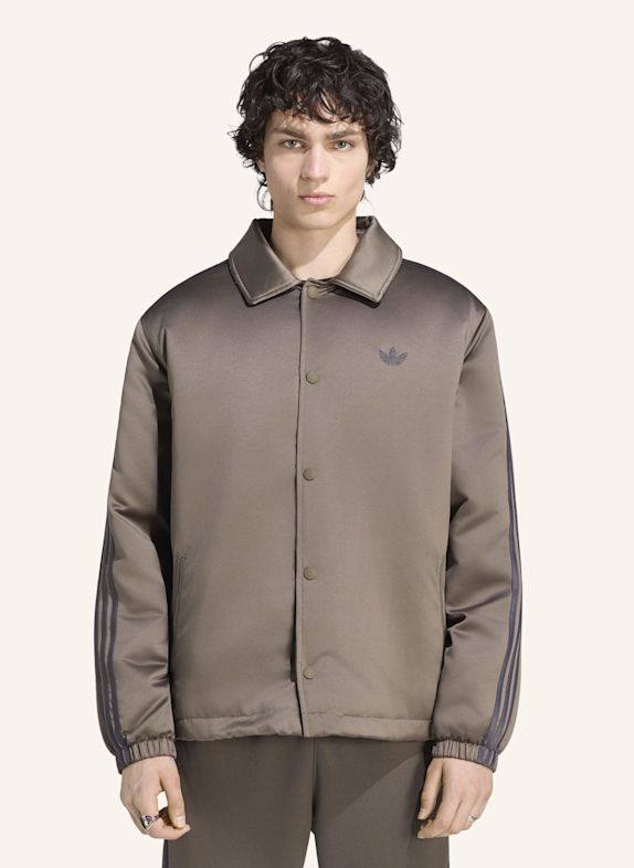 adidas Originals 3-STREIFEN PUFFER JACKE, SATIN BRAUN