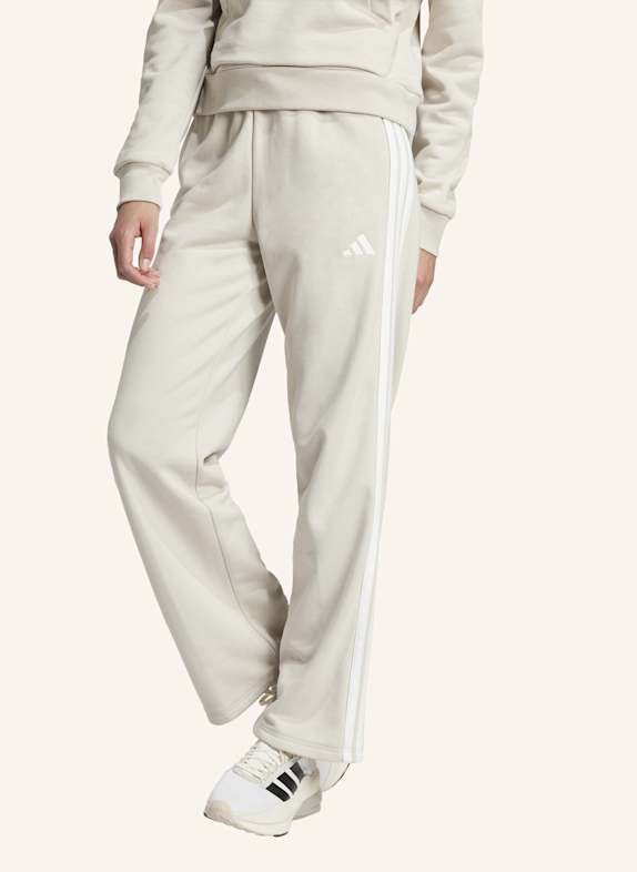 adidas ESSENTIALS 3-STREIFEN OPEN HEM FRENCH TERRY HOSE BEIGE/ WEISS