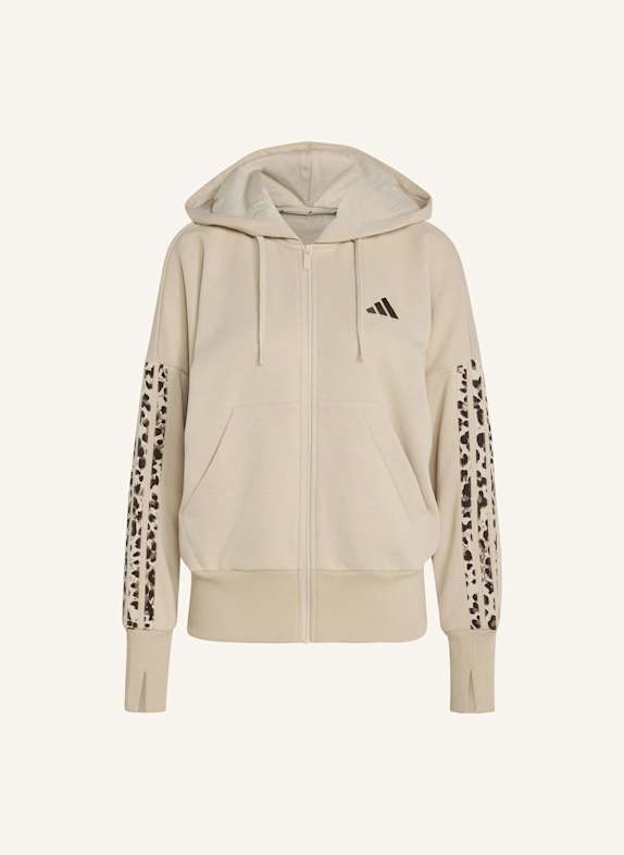 adidas SEASONAL ESSENTIALS 3-STREIFEN KAPUZENJACKE, ANIMALPRINT KHAKI