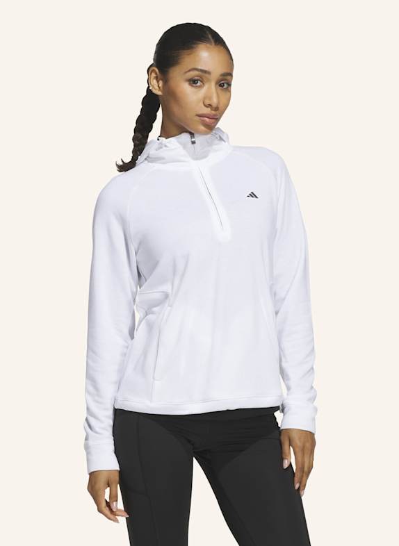 adidas ULTIMATE365+ COURSE CONTROL HYBRID QUARTER-ZIP KAPUZENJACKE WEISS