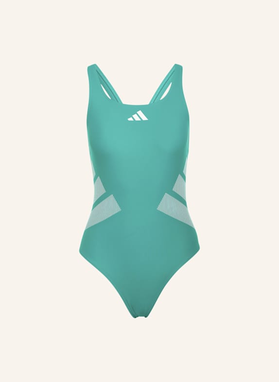 adidas Badeanzug LOGO C-BACK GRÜN/ WEISS