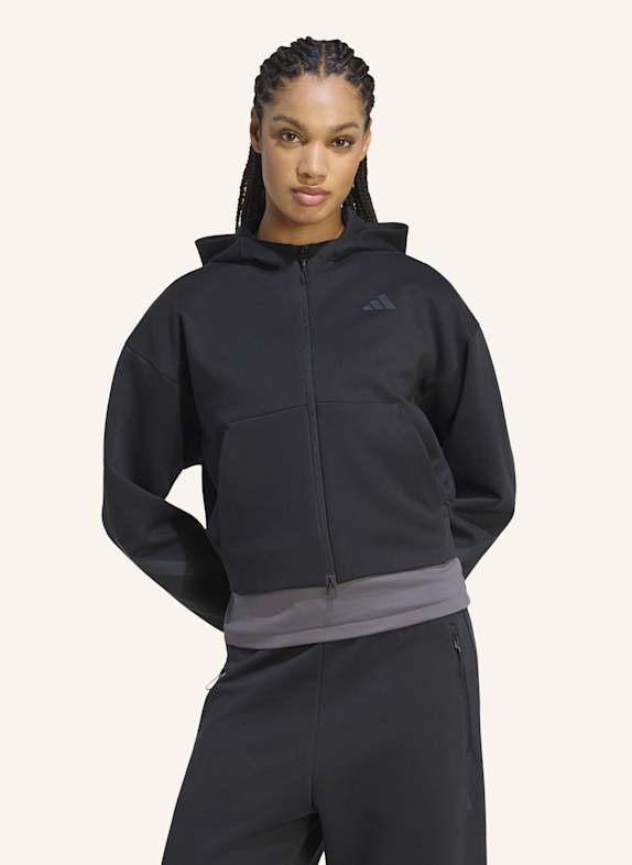 adidas ADIDAS Z.N.E. SWEATSHIRT, KÜRZER GESCHNITTEN, DURCHGEHENDER REISSVERSCHLUSS SCHWARZ