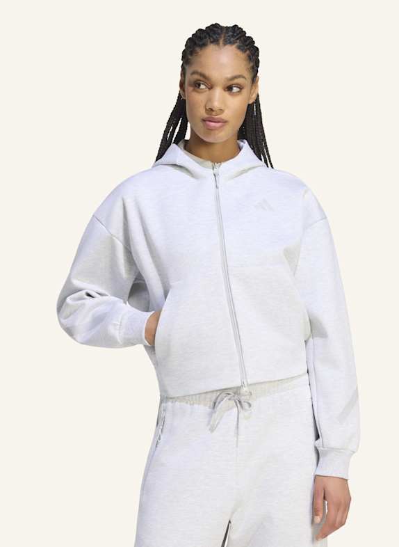 adidas ADIDAS Z.N.E. SWEATSHIRT, KÜRZER GESCHNITTEN, DURCHGEHENDER REISSVERSCHLUSS GRAU