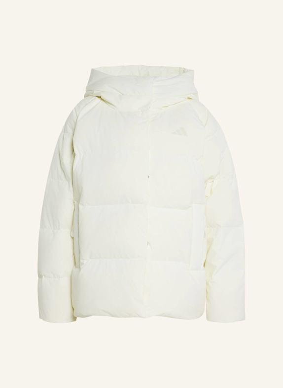 adidas HELIONIC PUFFER DAUNENJACKE, KAPUZE WEISS