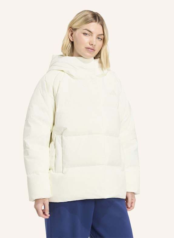 adidas HELIONIC PUFFER DAUNENJACKE, KAPUZE WEISS