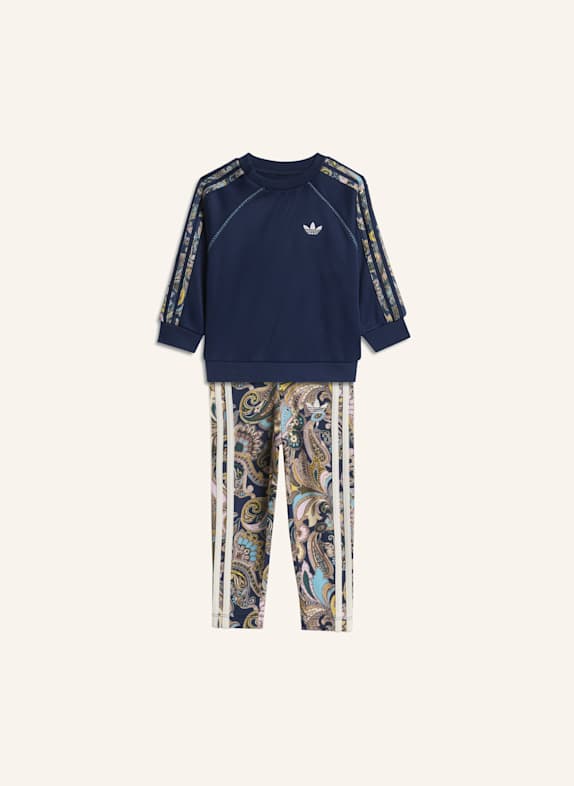adidas Originals ADIDAS X LIBERTY LONDON OVERSIZED CREW UND LEGGINGS SET BLAU/ GRAU
