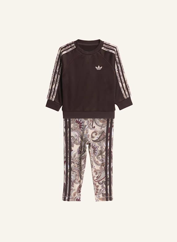adidas Originals ADIDAS X LIBERTY LONDON OVERSIZED CREW UND LEGGINGS SET BRAUN/ GRAU/ BEIGE