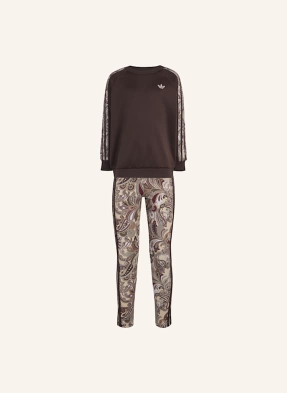 adidas Originals ADIDAS X LIBERTY LONDON OVERSIZED CREW UND LEGGINGS SET BRAUN/ GRAU/ BEIGE