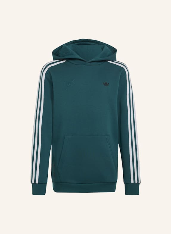 adidas Originals GRAFIK-HOODIE, LOCKER GESCHNITTEN GRÜN/ WEISS