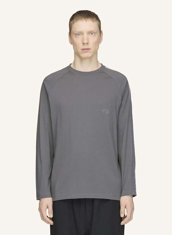 Y-3 Y-3 OVERSIZE LONGSLEEVE T-SHIRT MIT FARBVERLAUFSSTREIFEN GRAU