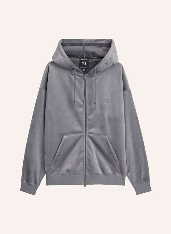 Y-3 Y-3 KAPUZENJACKE, SAMTCORD GRAU
