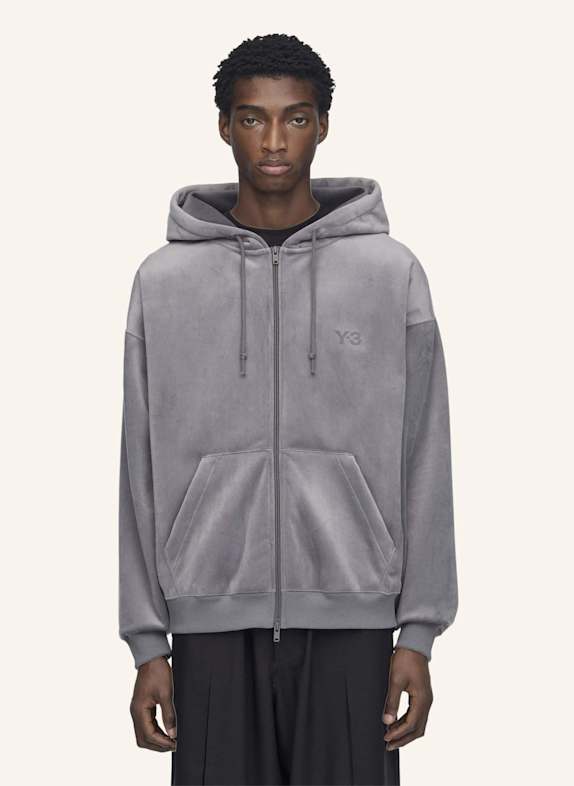 Y-3 Y-3 KAPUZENJACKE, SAMTCORD GRAU