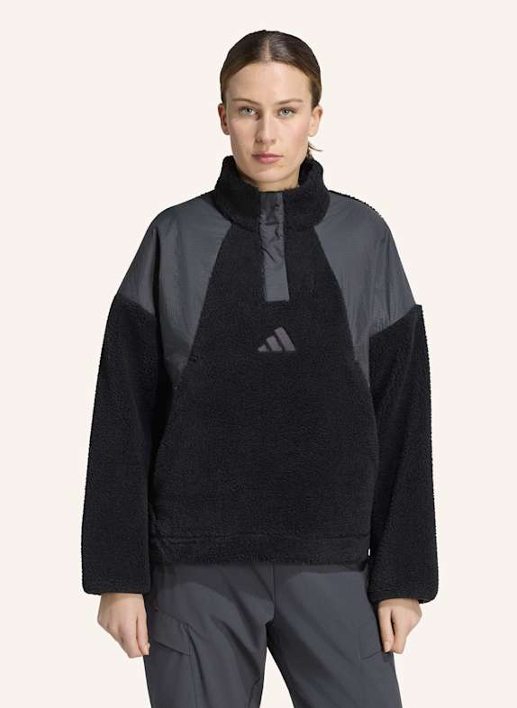 adidas TERREX TERREX XPLORIC CLIMAWARM PULLOVER, FLAUSCHIGES MATERIAL, DRUCKKNOPFKRAGEN SCHWARZ