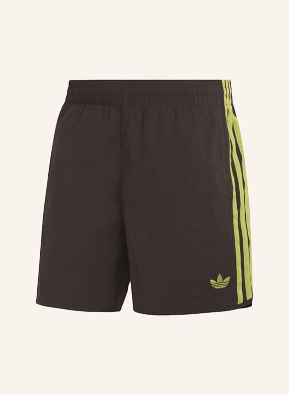adidas Originals SPRINTER SHORTS BRAUN/ NEONGRÜN