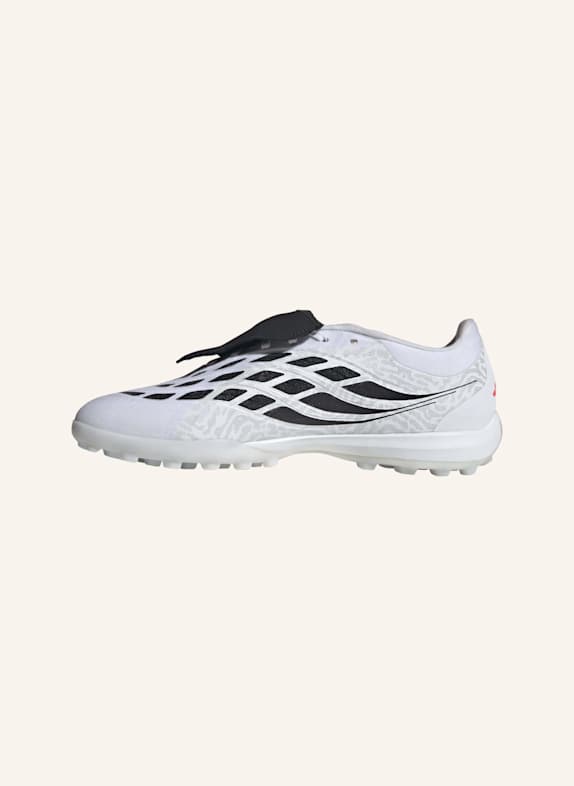 adidas PREDATOR PRO FUSSBALLSCHUH, HYBRIDRASEN, UMSCHLAGBARE ZUNGE WEISS/ NEONORANGE/ SCHWARZ