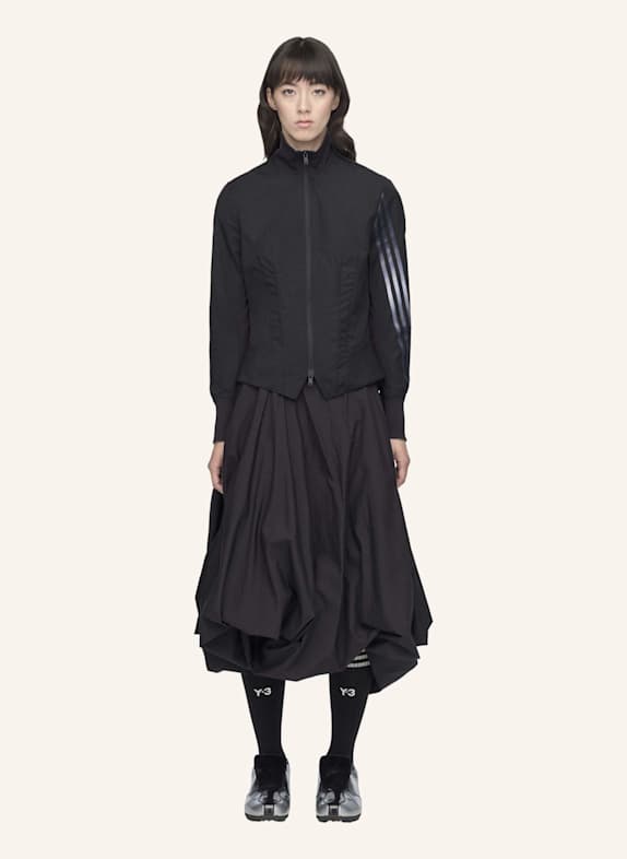 Y-3 Y-3 NYLON BALLONROCK, 3-STREIFEN, FARBVERLAUF SCHWARZ