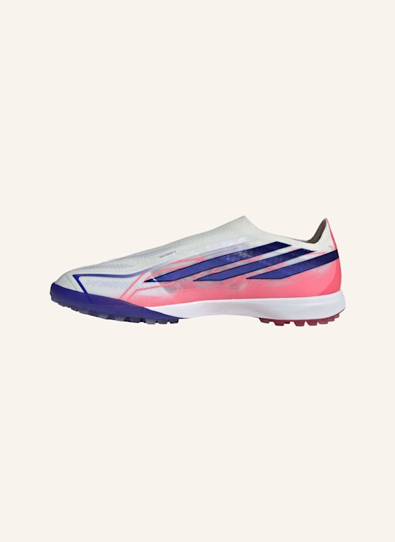 adidas F50 HYPERFAST PRO FUSSBALLSCHUH, HYBRIDRASEN, OHNE SCHNÜRSENKEL WEISS/ DUNKELLILA/ NEONORANGE
