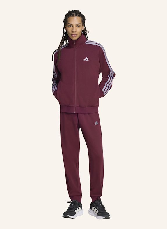 adidas 3-STREIFEN FLEECE TRAININGSANZUG BRAUN / GRAU