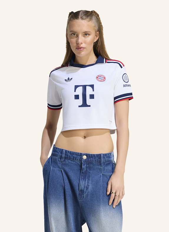 adidas FC BAYERN MÜNCHEN 26/27 AUSWÄRTSTRIKOT, KÜRZER GESCHNITTEN WEISS