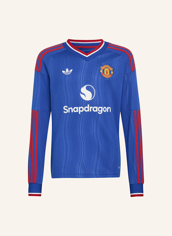 adidas MANCHESTER UNITED 26/27 KIDS, AUSWÄRTSTRIKOT, LANGÄRMELIG BLAU