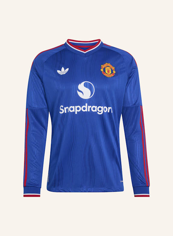 adidas MANCHESTER UNITED 26/27 AUTHENTIC AUSWÄRTSTRIKOT, LANGÄRMELIG BLAU