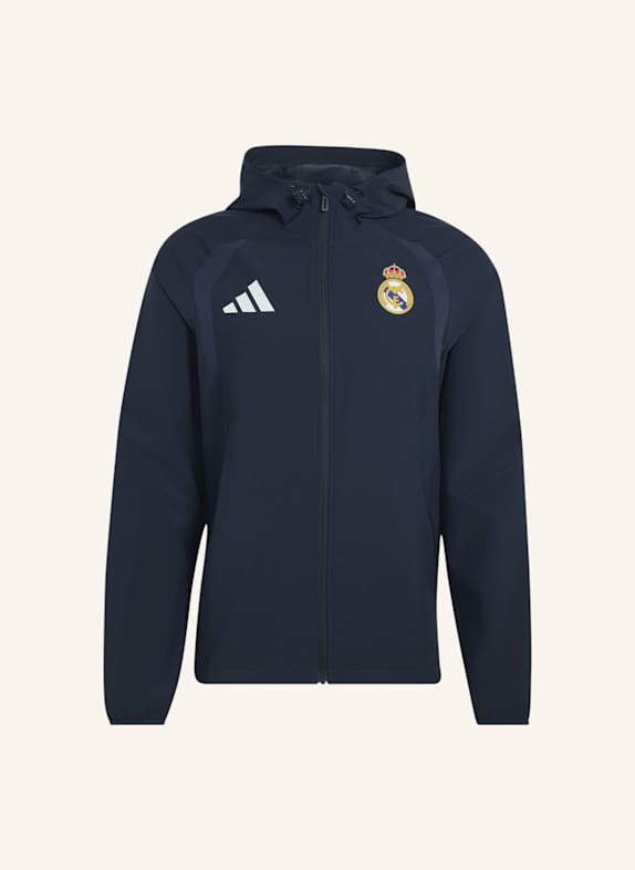 adidas REAL MADRID TIRO TRAVEL WINDBREAKER, DURCHGEHENDER REISSVERSCHLUSS BLAU