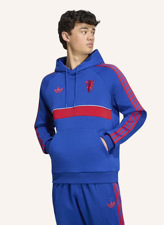 adidas MANCHESTER UNITED ORIGINALS HOODIE BLAU