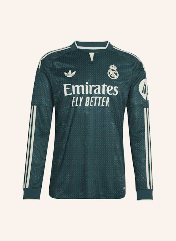 adidas REAL MADRID 26/27 AUTHENTIC AUSWÄRTSTRIKOT, LANGÄRMELIG GRÜN
