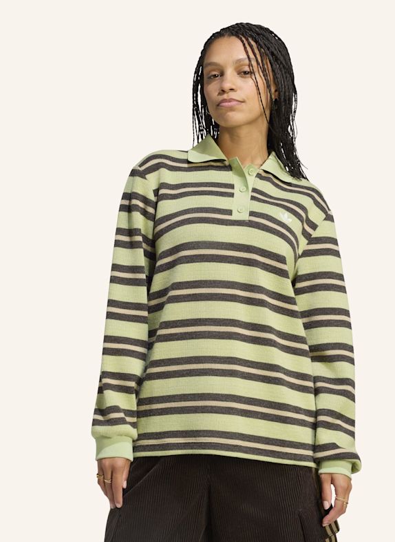 adidas Originals Strick-Poloshirt STRIPED GRÜN