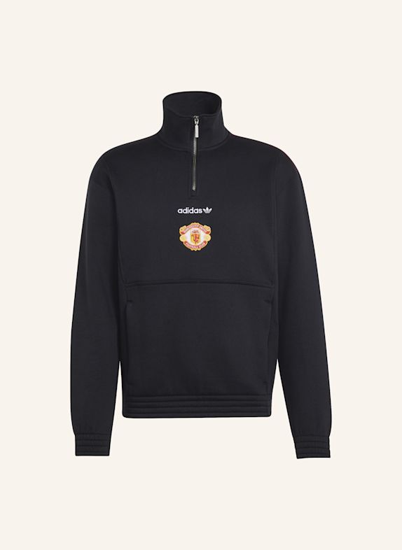 adidas MANCHESTER UNITED EQT OBERTEIL, REISSVERSCHLUSS BIS ZUR BRUST SCHWARZ