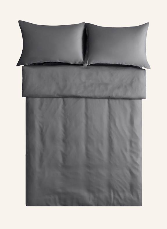 ROYFORT Bettwäsche-Set BAUMWOLLE DUNKELGRAU