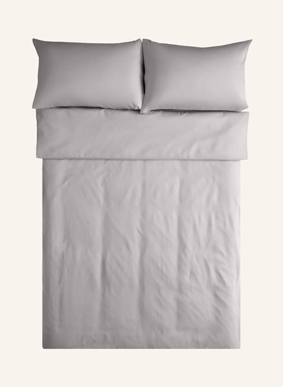 ROYFORT Bettwäsche-Set BAUMWOLLE HELLGRAU