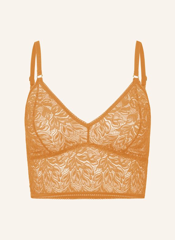erlich textil Iconic Lace Bralette Top aus Spitze - verstellbare Träger GELB / ORANGE