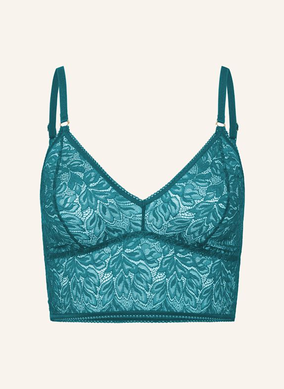 erlich textil Iconic Lace Bralette Top aus Spitze - verstellbare Träger BLAU / GRÜN