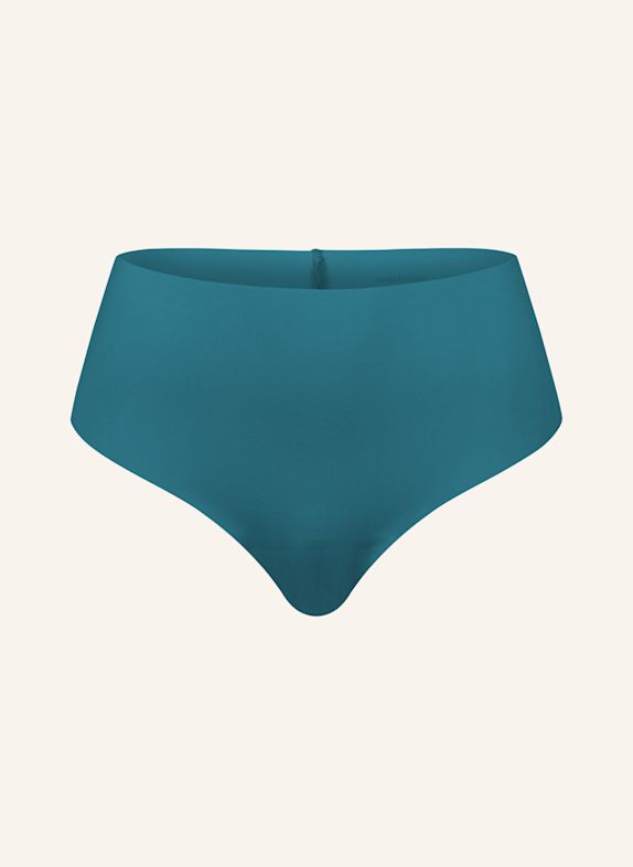 erlich textil 3er Pack Light Touch High Waist Brazil String aus weichem Modal - nahtlose Kanten BLAU / GRÜN