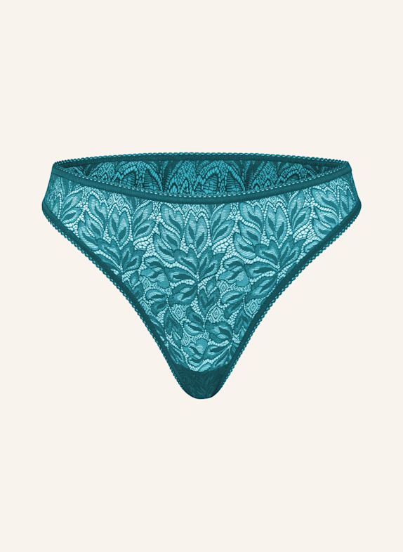 erlich textil Iconic Lace String aus Spitze - florales Motiv BLAU / GRÜN
