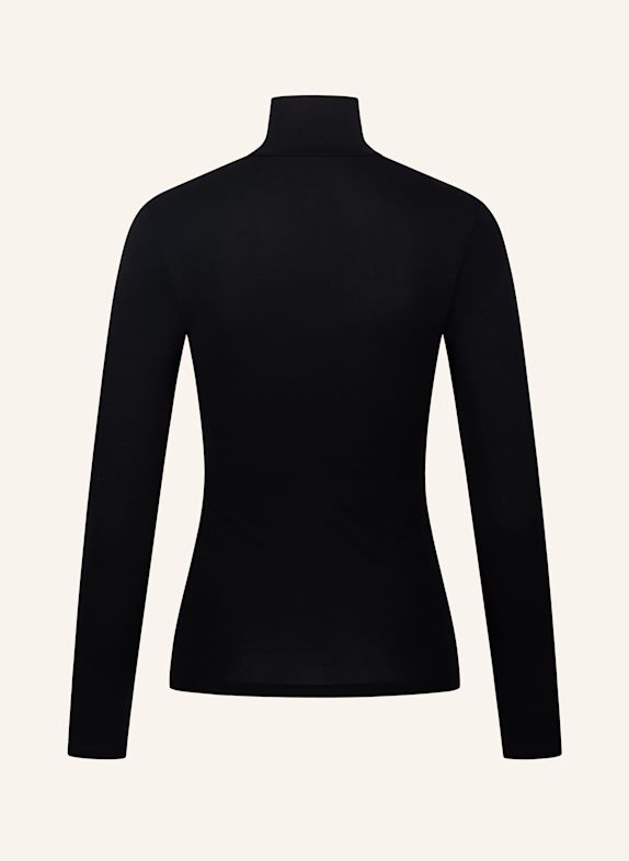 erlich textil Light Touch Rollkragen Langarmshirt mit weichem Lyocell SCHWARZ