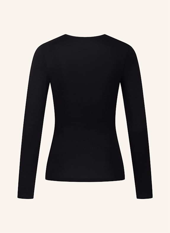 erlich textil Light Touch tiefausgeschnittenes Langarmshirt mit Lyocell - seidig weich SCHWARZ